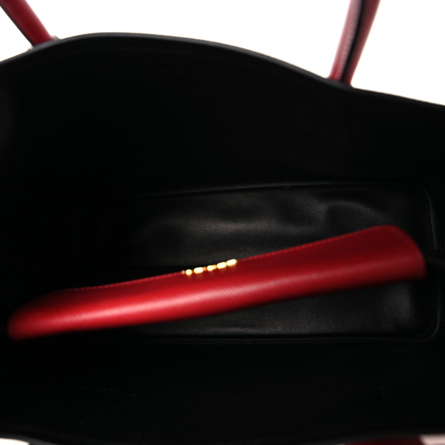 Cuir Medium Double Bag Fuoco Black