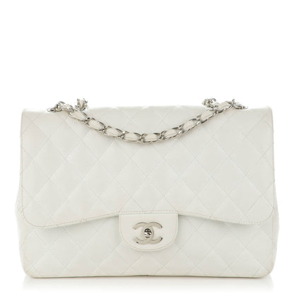 Chanel Caviar Quilted Jumbo Single Flap White 1 of 8