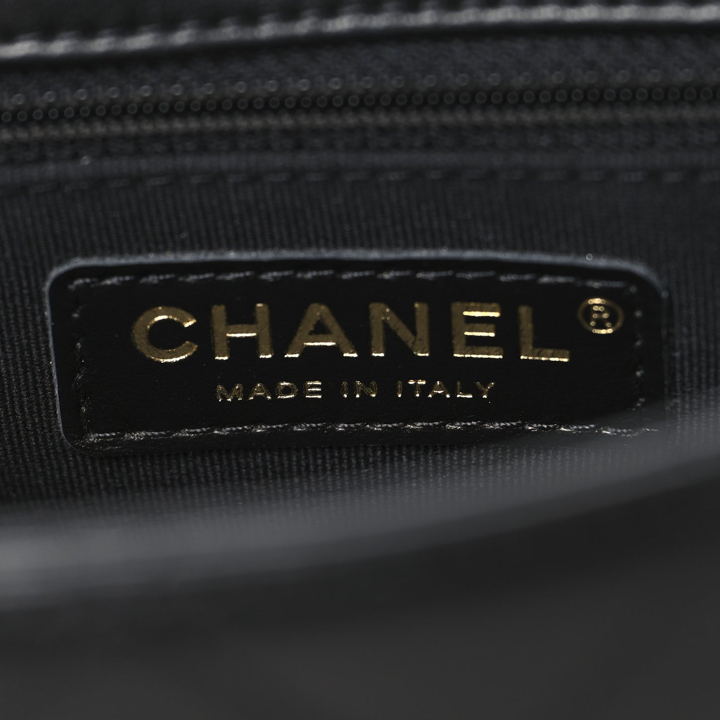 Calfskin Stitched Chain Flap Black