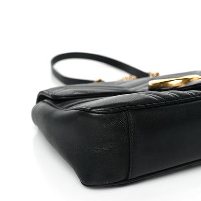 Gucci Calfskin Matelasse Medium GG Marmont Shoulder Bag Black 8 of 9