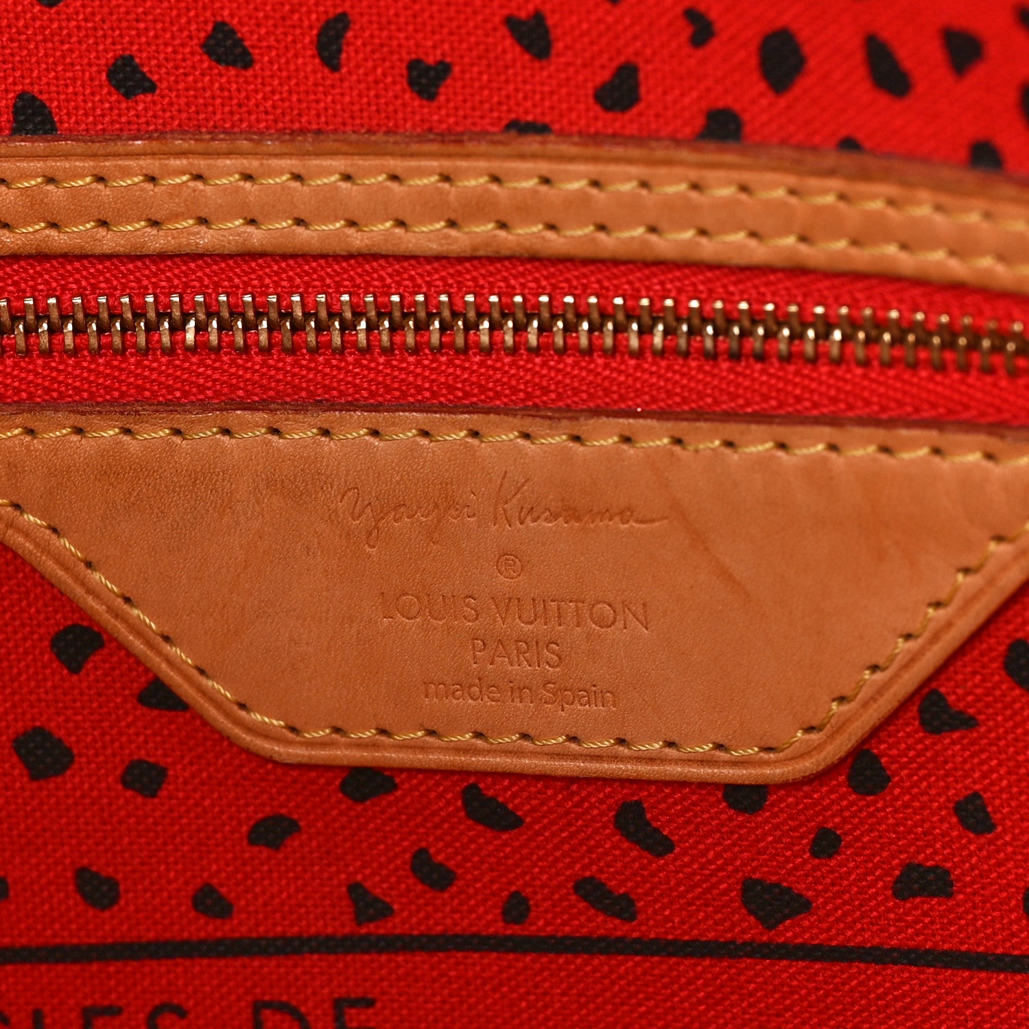 Louis Vuitton Monogram Kusama Waves Neverfull MM Red 5 of 7