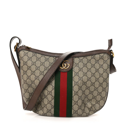 Gucci GG Supreme Monogram Web Small Ophidia Half Moon Hobo Brown 1 of 10