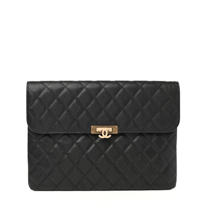 Chanel Caviar Quilted Medium Golden Class Pouch Black 1 of 7