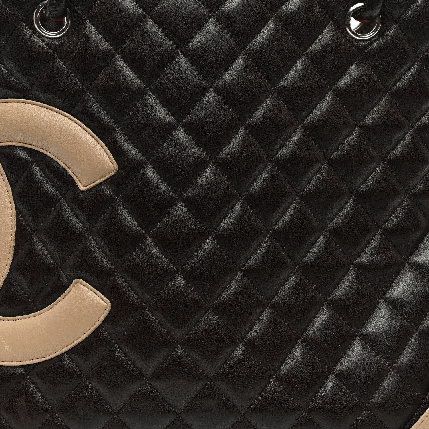 Chanel Calfskin Quilted Large Cambon Tote Brown Beige 8 of 10