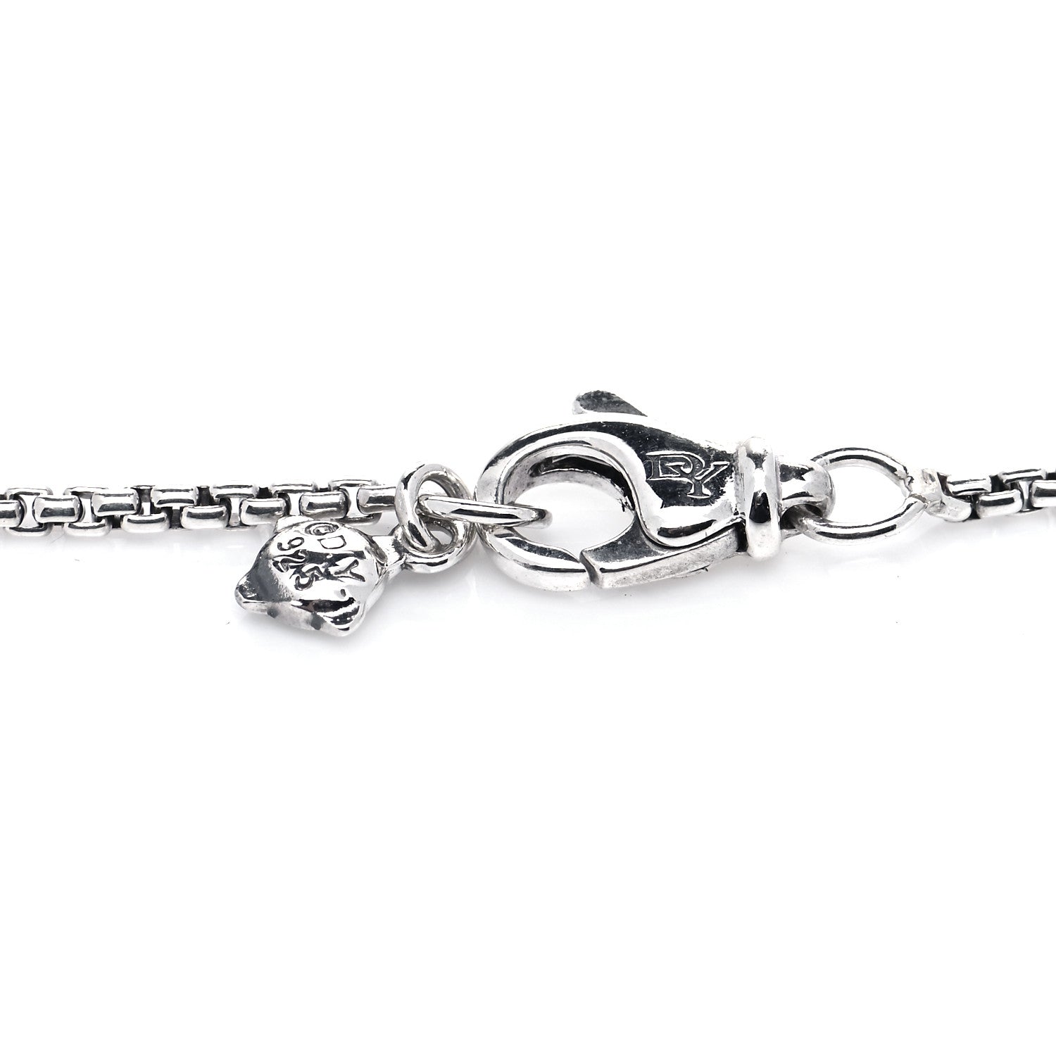 David Yurman Sterling Silver Diamond 10mm Labyrinth Pendant Necklace 3 of 5