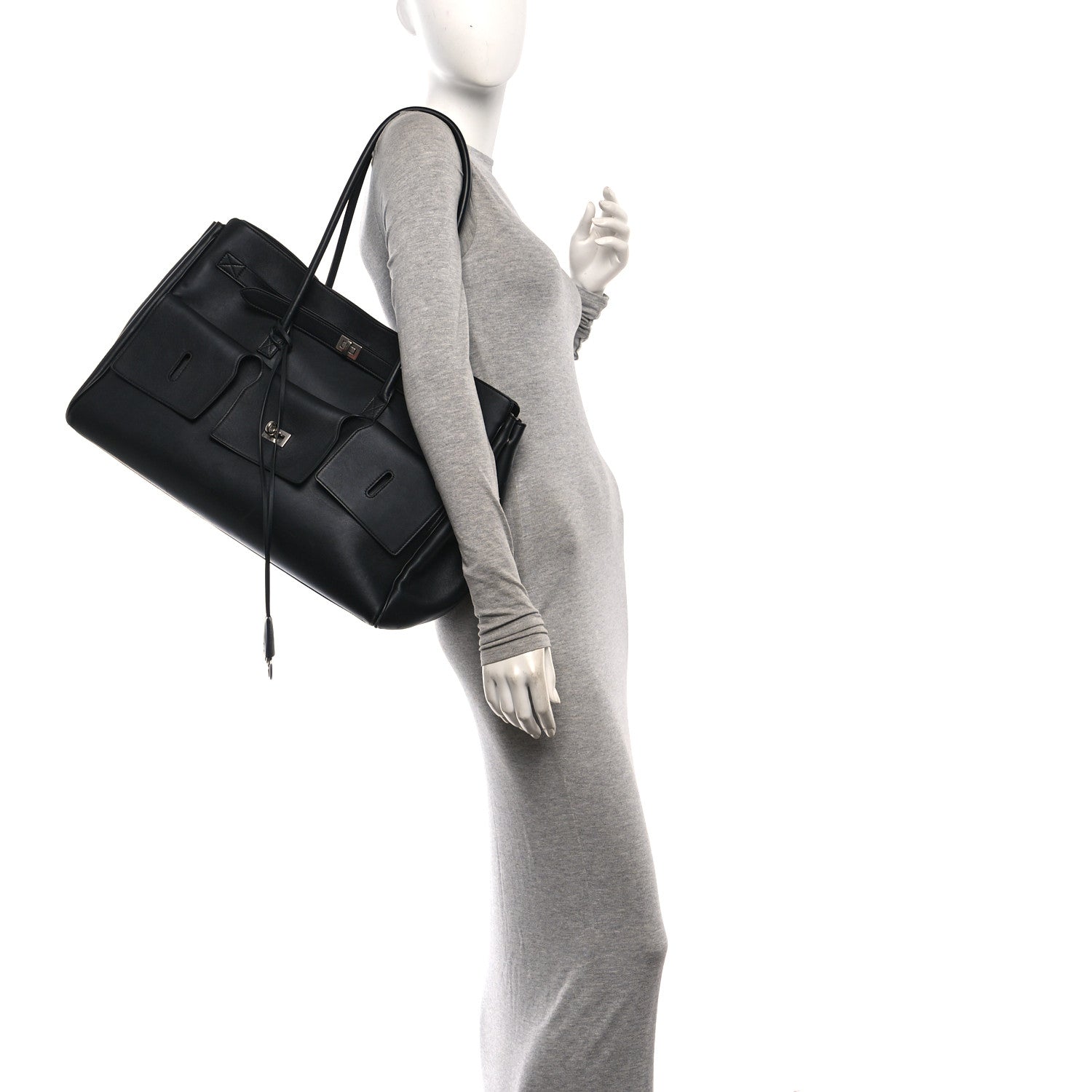 Balenciaga Smooth Calfskin Large Bel Air Carry All Bag Black 2 of 10