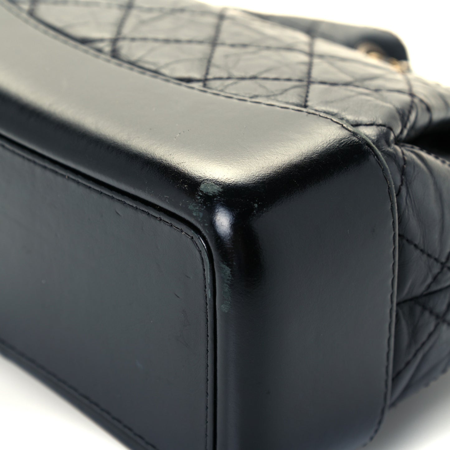 Aged Calfskin Quilted Small Gabrielle Backpack Black