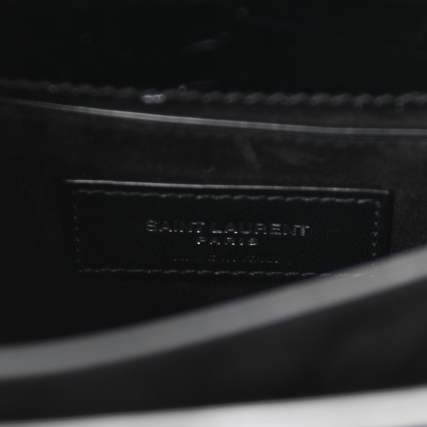 Saint Laurent Calfskin Crocodile Embossed Medium Monogram Sunset Black 6 of 9