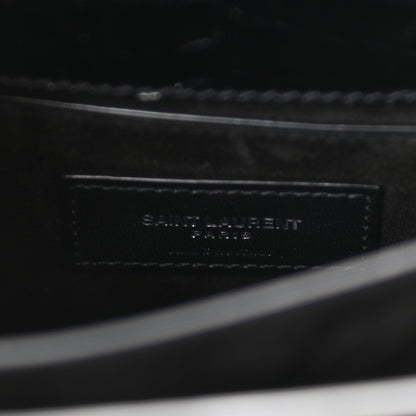Saint Laurent Calfskin Crocodile Embossed Medium Monogram Sunset Black 6 of 9