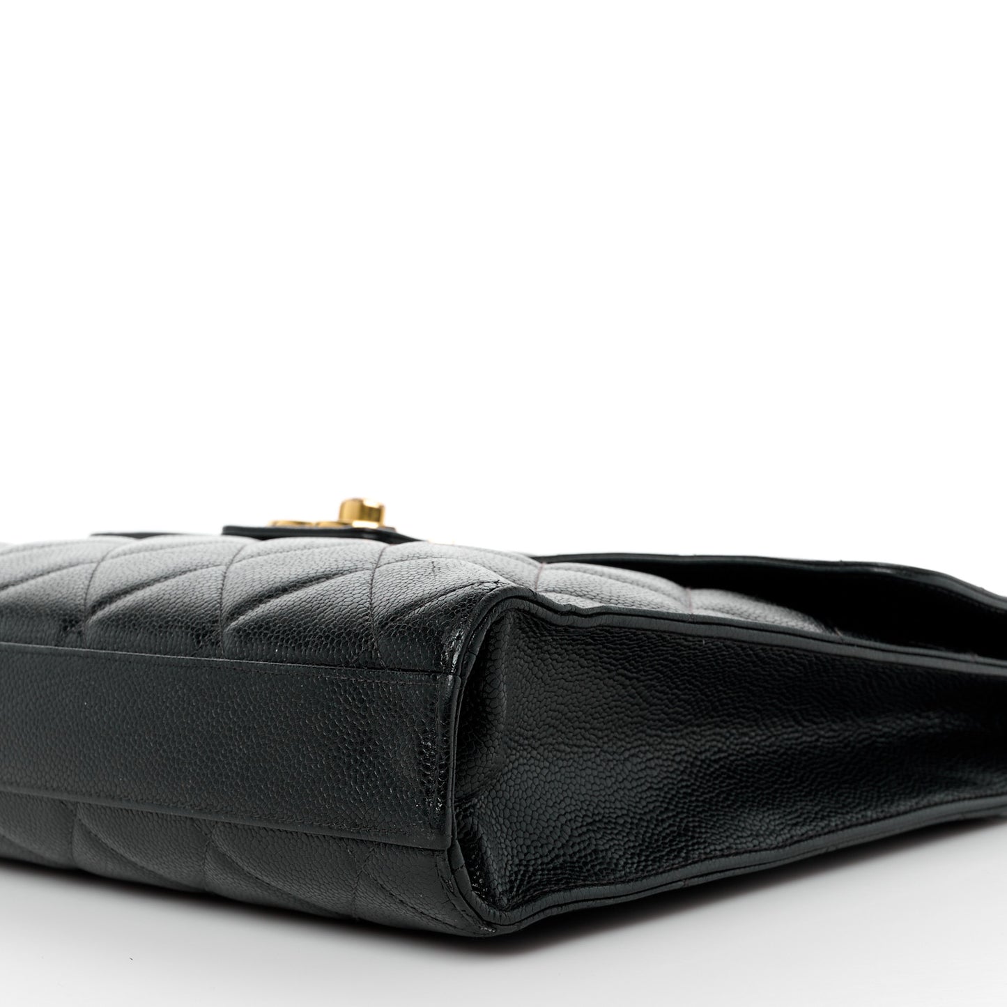 Caviar Quilted Briefcase Laptop Bag Black