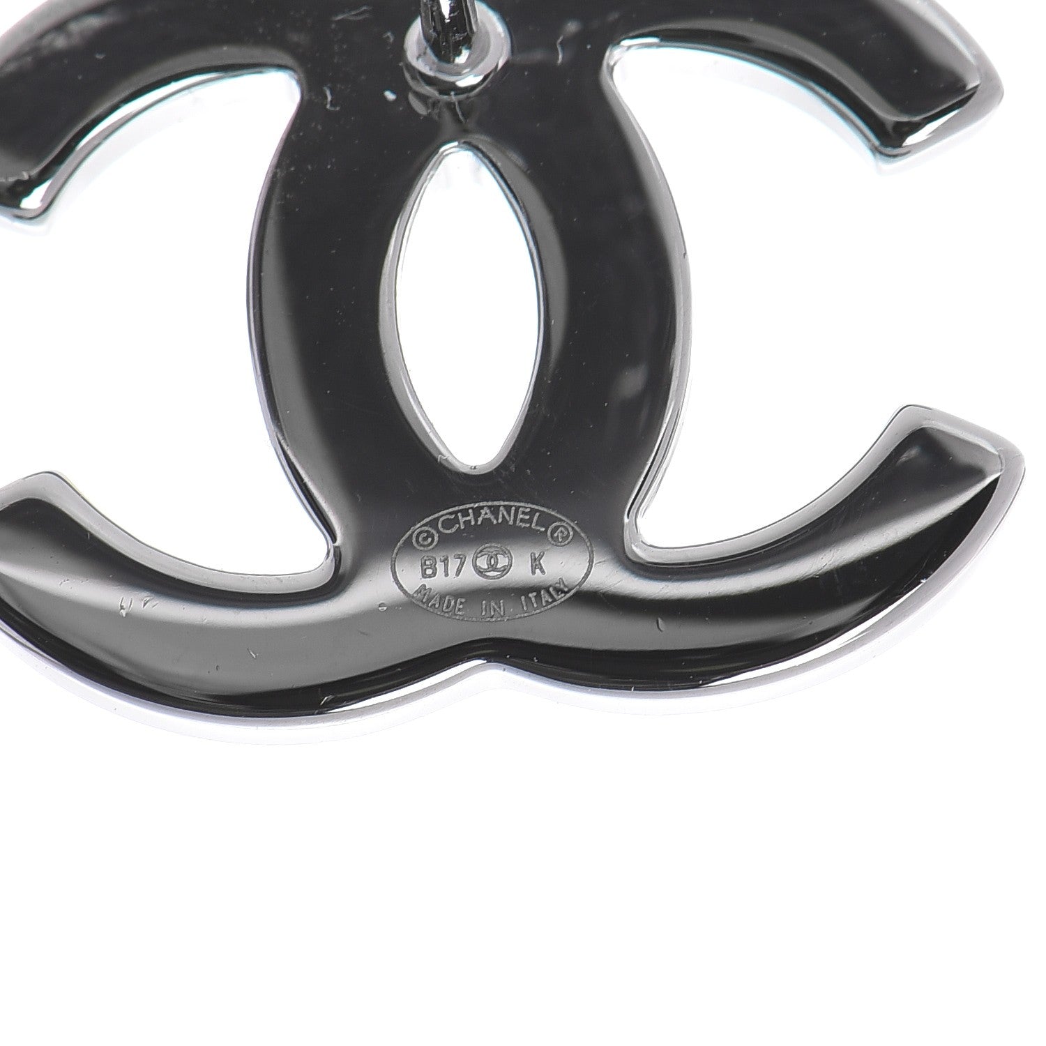 Chanel Iridescent Crystal CC Earrings Silver Multicolor 5 of 5