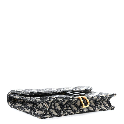 Christian Dior Oblique Saddle Chain Pouch Blue 4 of 13