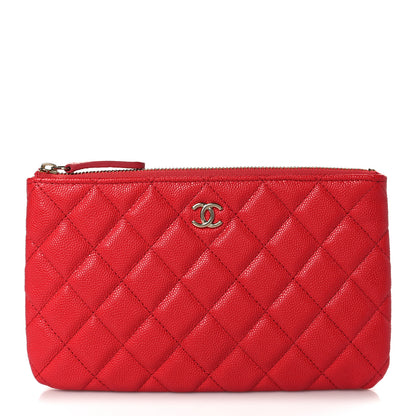 Chanel Shiny Caviar Quilted Cosmetic Case Red 1 of 6