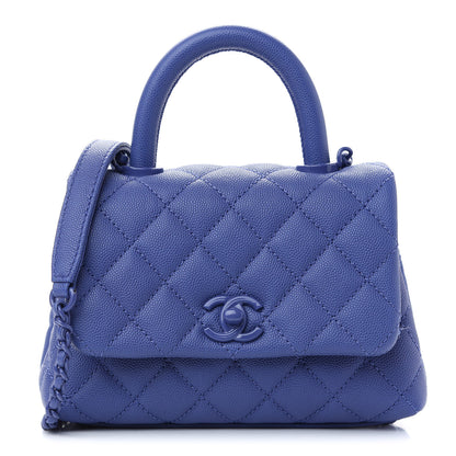 Chanel Caviar Quilted Incognito Extra Mini Coco Handle Flap Blue 1 of 9