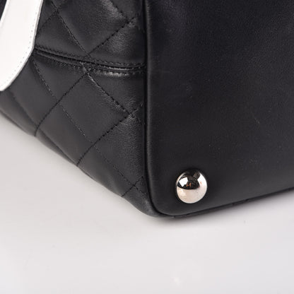 Chanel Calfskin Quilted Large Cambon Tote Black White 10 of 15