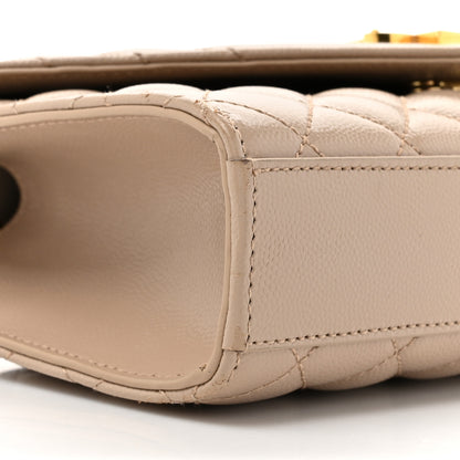 Saint Laurent Grain De Poudre Textured Mixed Matelasse Triquilt Small Monogram Satchel Dark Beige 10 of 16