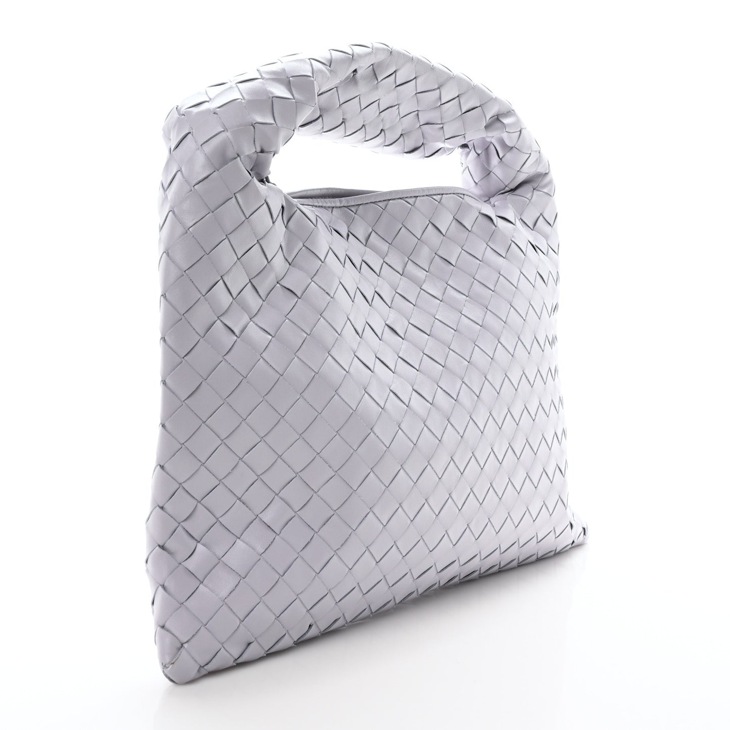 Calfskin Intrecciato Small Hop Oyster Lilac
