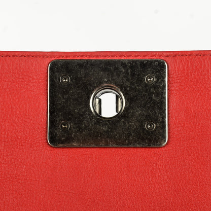 Chanel Calfskin Quilted Double Stitch Large Boy Flap Red 8 of 8
