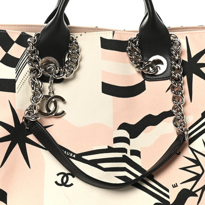 Chanel Canvas Cruise Print Tote Pink White Black 8 of 10