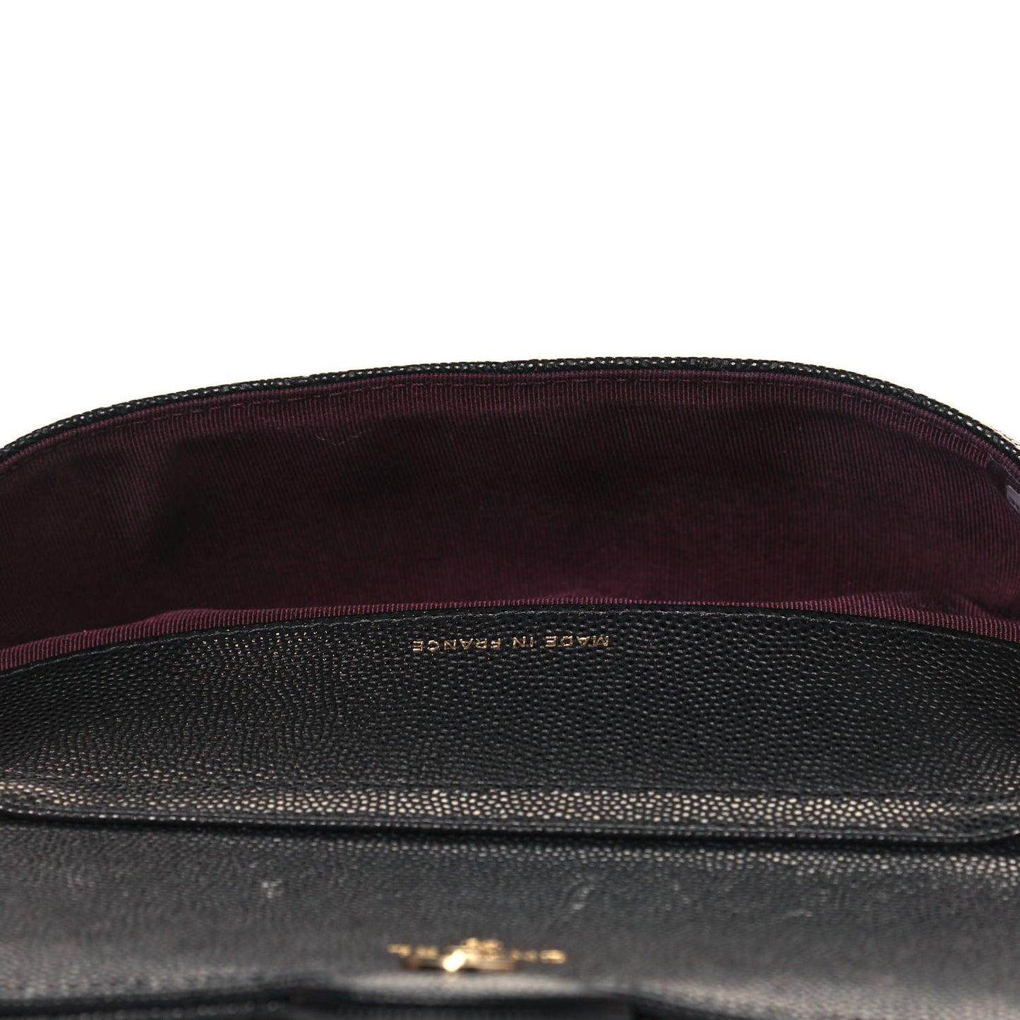 Caviar Quilted Glasses Case With Chain Black