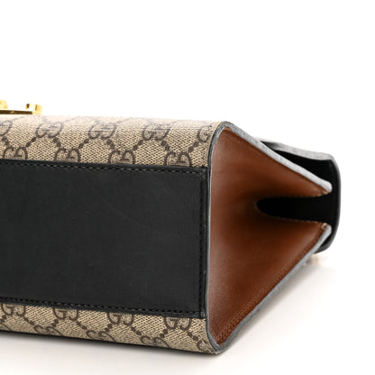 Gucci GG Supreme Monogram Calfskin Medium Padlock Shoulder Bag Beige Black Cuir 10 of 13