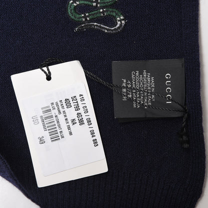 Gucci Wool Embroidered New Mix Scarf Midnight Blue 7 of 7