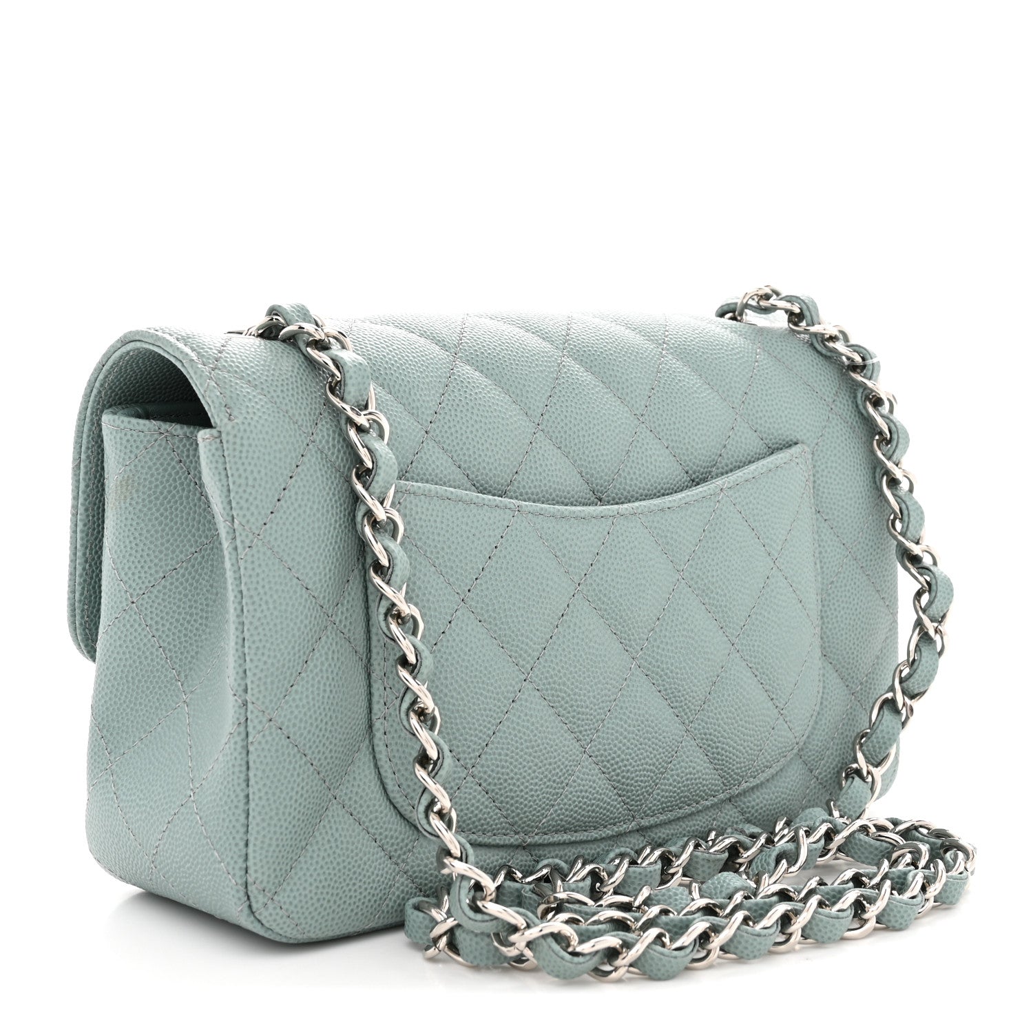 Chanel Caviar Quilted Mini Rectangular Flap Green 3 of 10