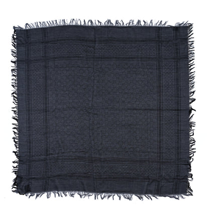 Gucci Wool Silk GG Monogram Diamante Plaid Surviee Shawl Graphite Black 1 of 3