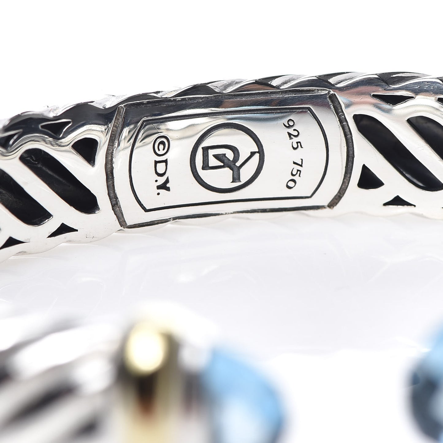 Sterling Silver 18K Yellow Gold Blue Topaz Waverly Bracelet