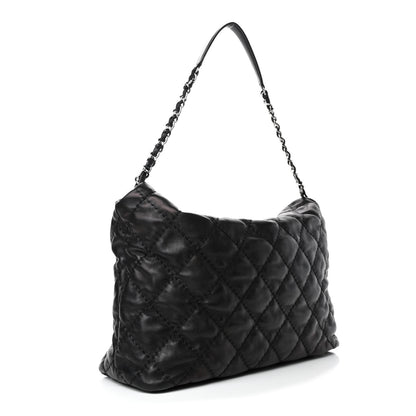 Chanel Metallic Calfskin Quilted French Riviera Hobo Black 2 of 4