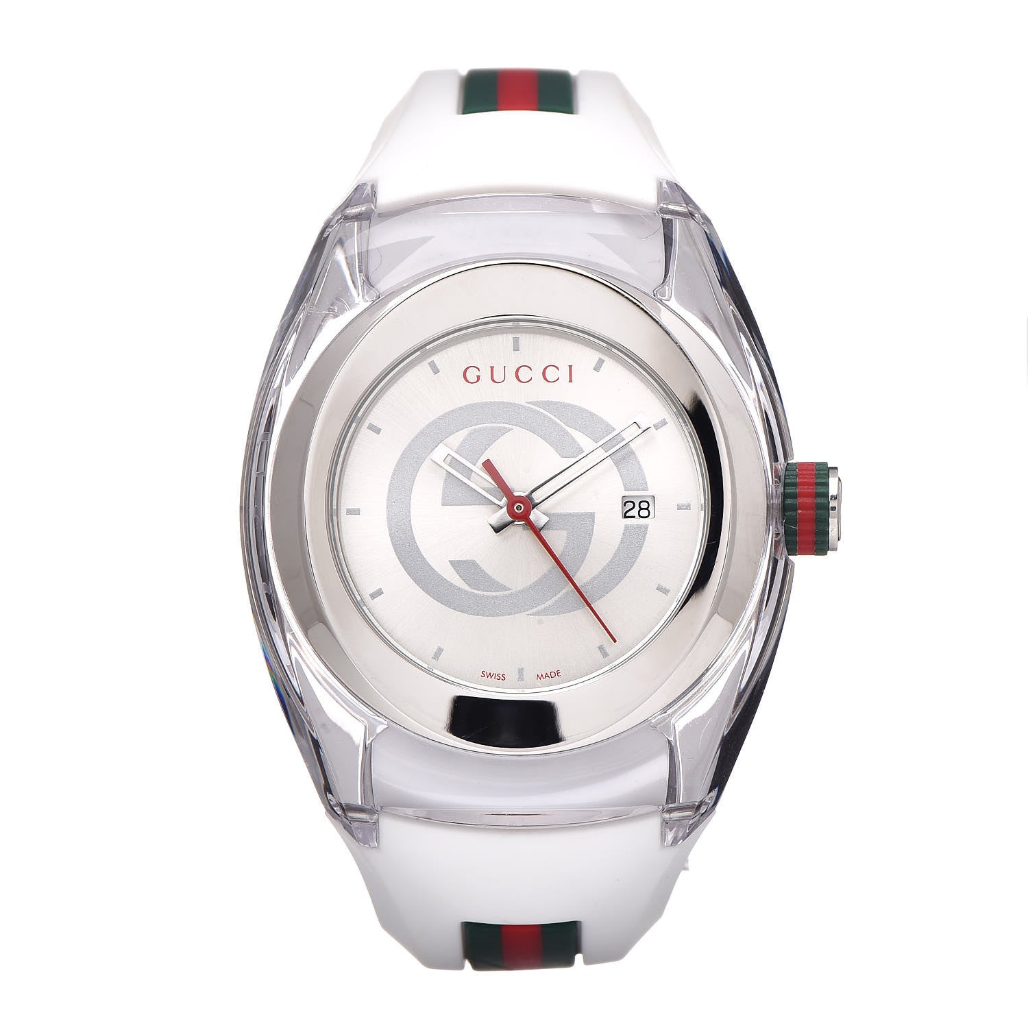 Gucci Stainless Steel Rubber 36mm Sync Web Quartz Watch 1 of 6