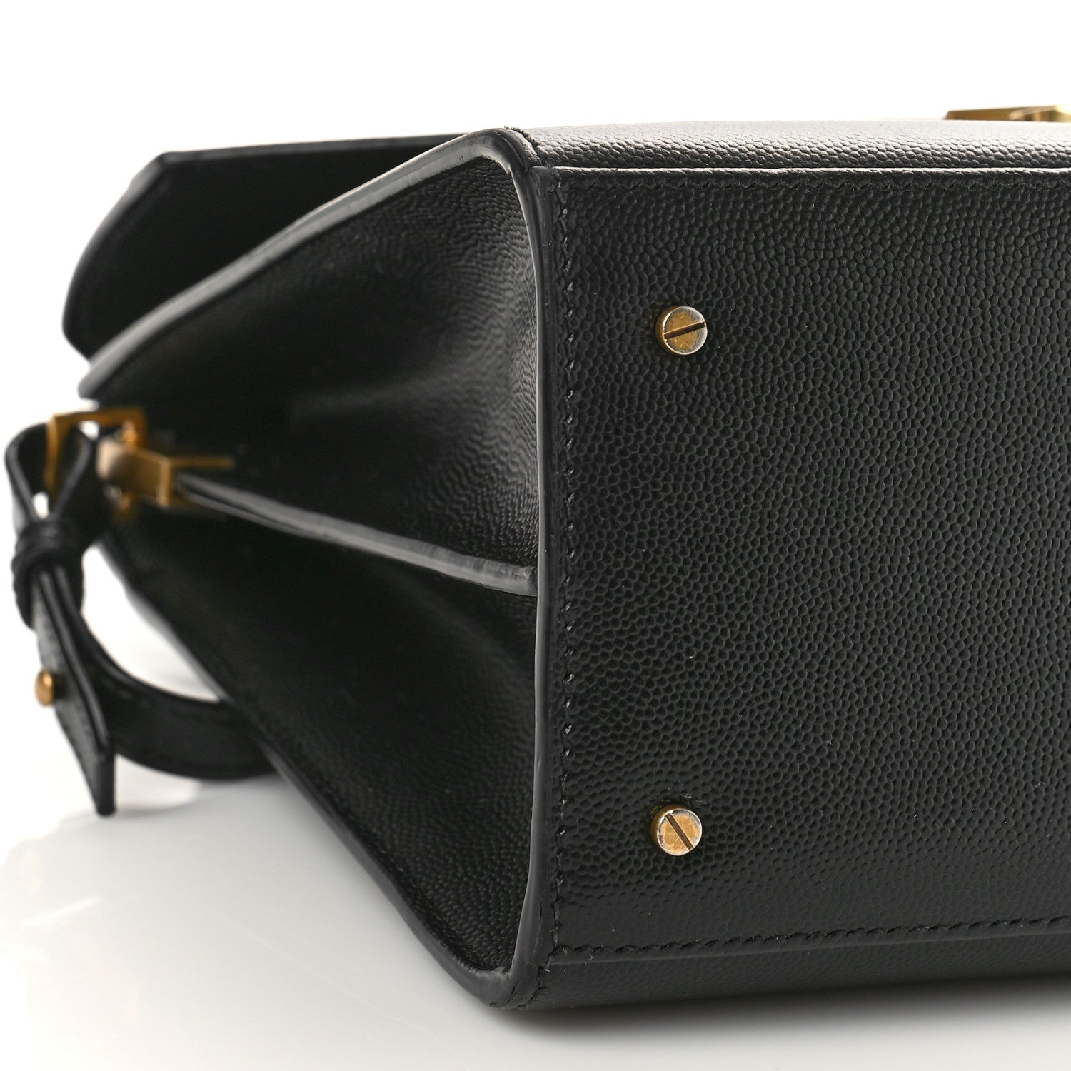Saint Laurent Grain de Poudre Medium Classic Monogram Cassandra Top Handle Black 8 of 9
