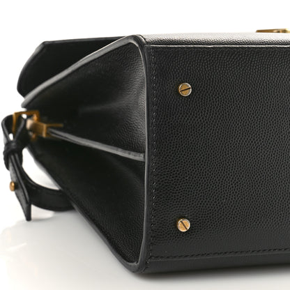 Saint Laurent Grain de Poudre Medium Classic Monogram Cassandra Top Handle Black 8 of 9