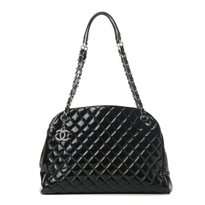 Chanel Patent Quilted Large Just Mademoiselle Bowling Bag Black 1 of 15