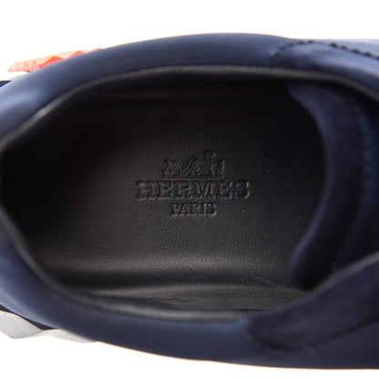 Hermes Technical Jersey Suede Goatskin Bouncing Sneakers 36 Marine 7 of 11