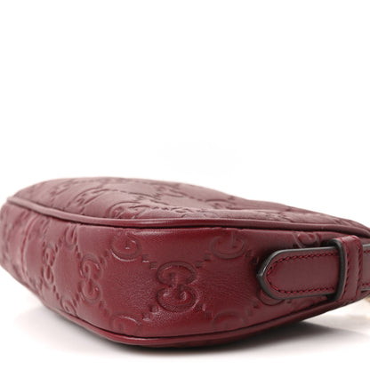 Gucci GG Calfskin Embossed Emblem Mini Shoulder Bag Rosso Ancora 10 of 10