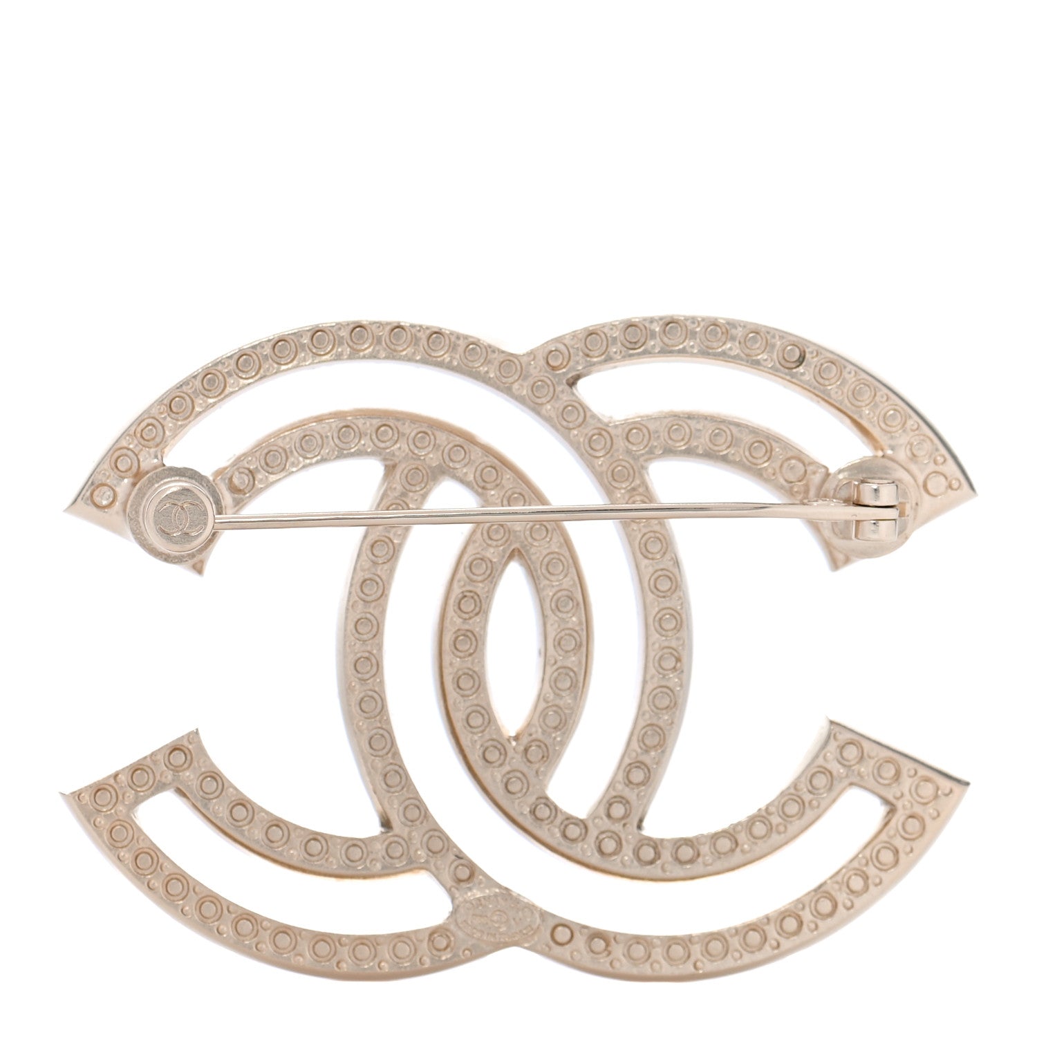 Chanel Crystal CC Brooch Light Gold 3 of 7