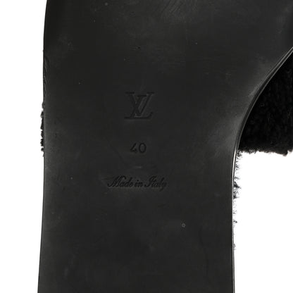 Louis Vuitton Shearling Magnetic Flat Mule 40 Black 8 of 9