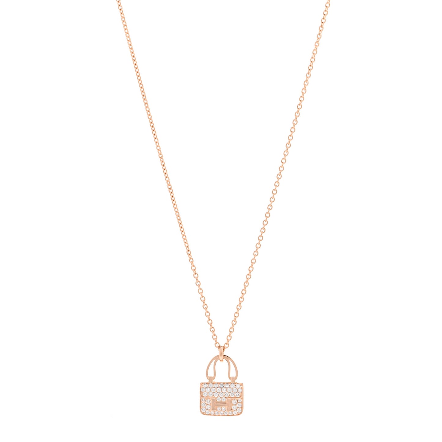 18K Rose Gold Diamond Constance Amulettes Pendant Necklace