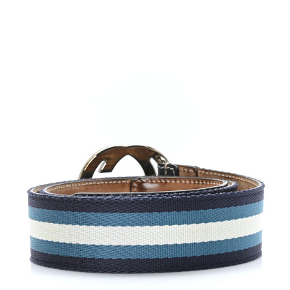 Gucci Calfskin Web Interlocking G Belt 85 34 Blue 2 of 8