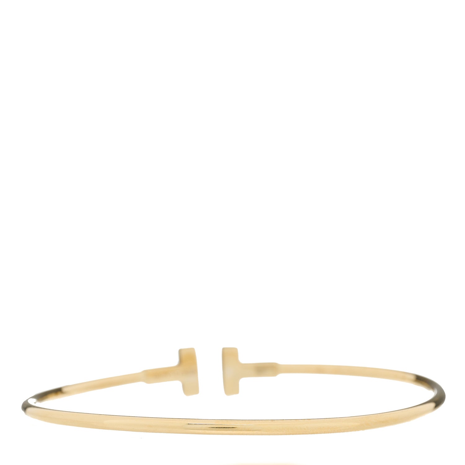 Tiffany 18K Yellow Gold Narrow T Wire Bracelet 2 of 3
