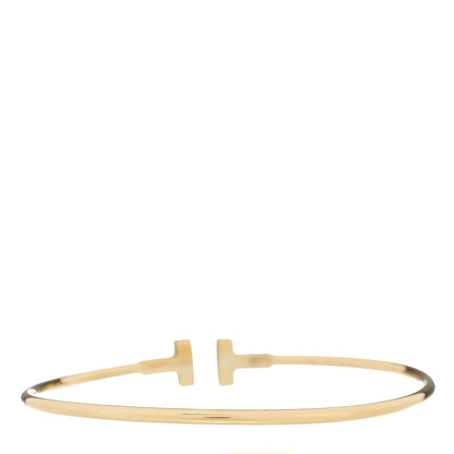 Tiffany 18K Yellow Gold Narrow T Wire Bracelet 2 of 3