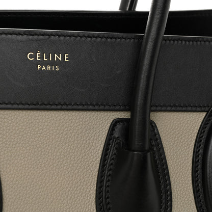 Celine Drummed Calfskin Suede Tri-color Micro Luggage Almond 10 of 12