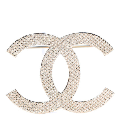 Chanel Quilted CC Brooch Light Gold 1 of 5