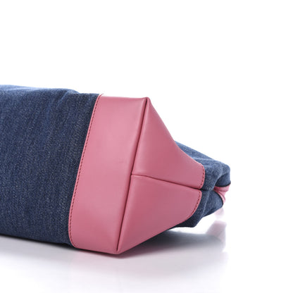 Gucci Denim Calfskin Denim Tote Pink 8 of 12