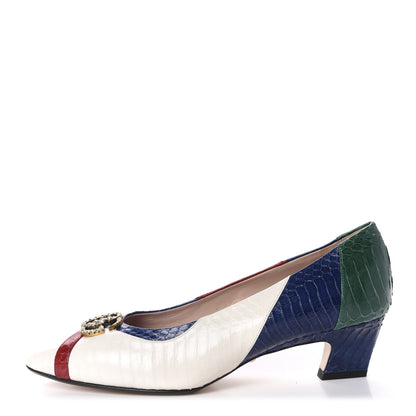 Gucci Snakeskin Crystal Double G Pumps 39 Multicolor 1 of 10