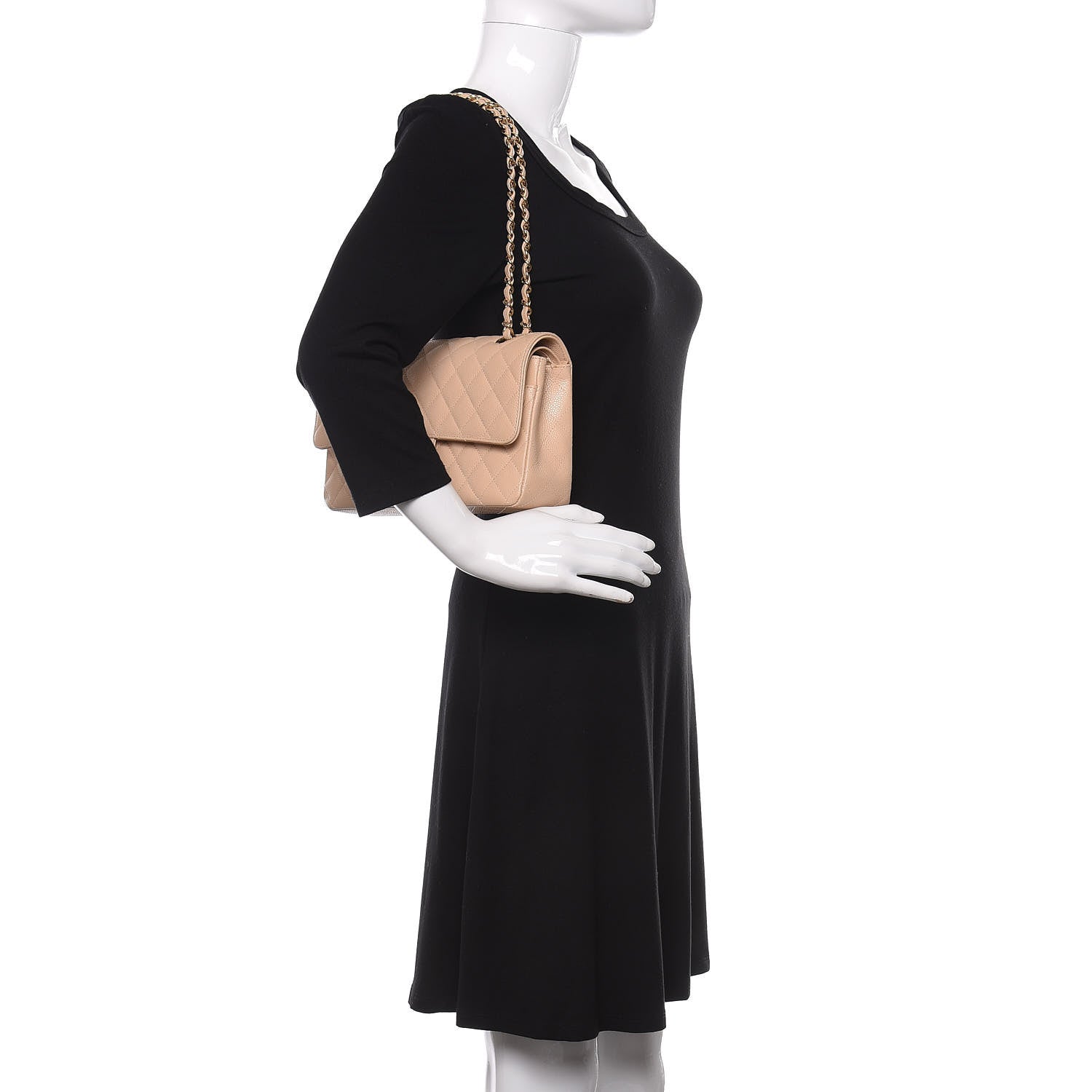 Chanel Caviar Quilted Medium Double Flap Beige Clair 2 of 11