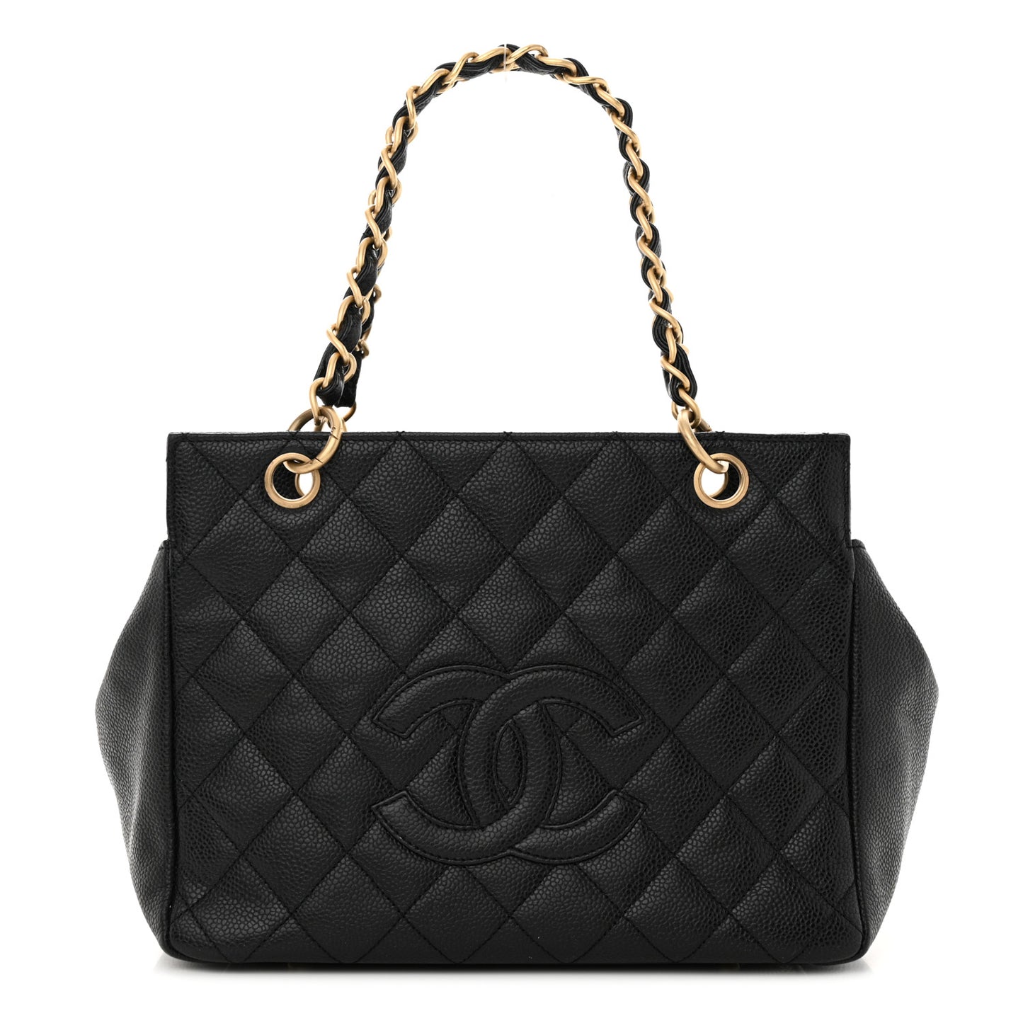 Caviar Quilted Petit Timeless Tote PTT Black