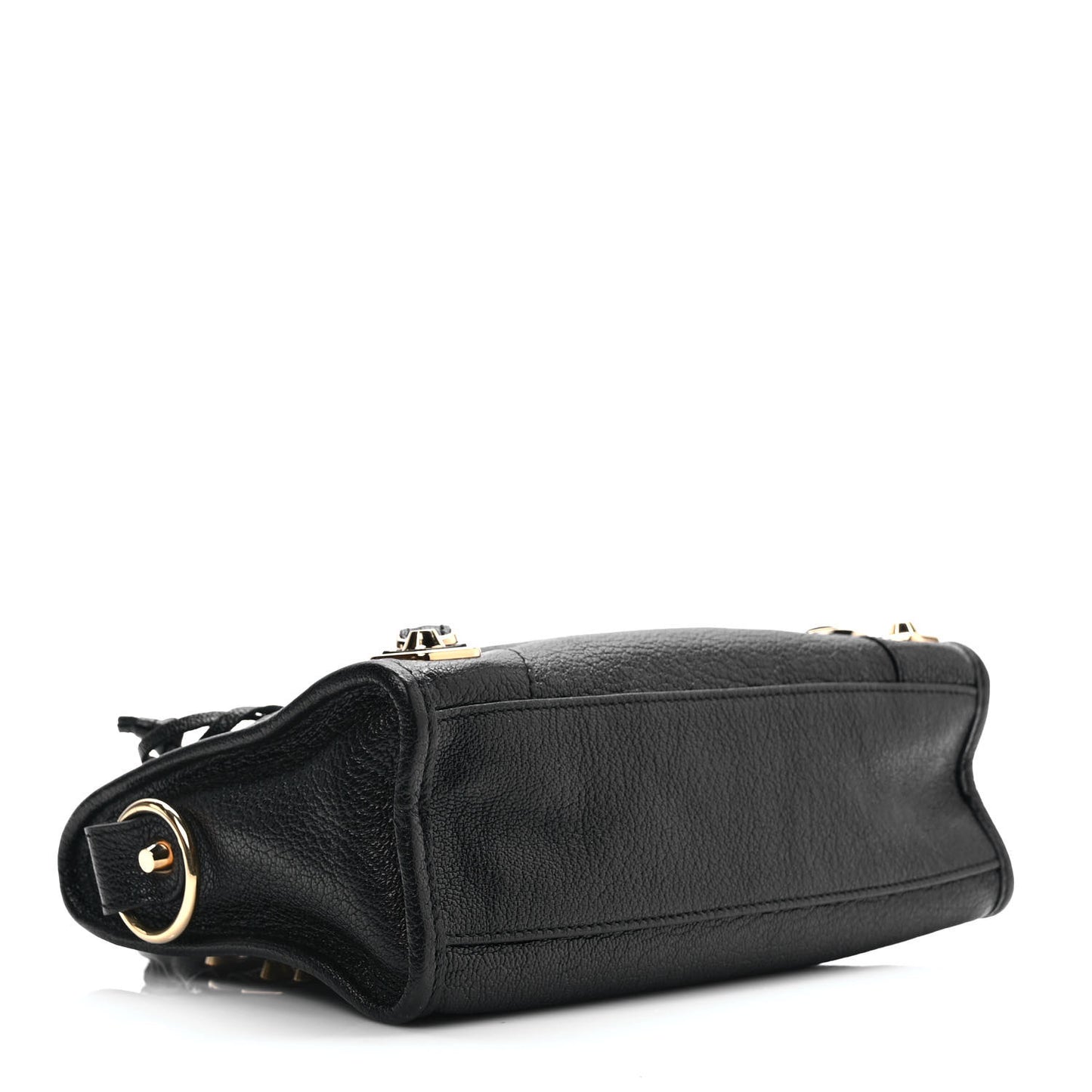 Chevre Gold Metallic Edge Hardware Mini City Black