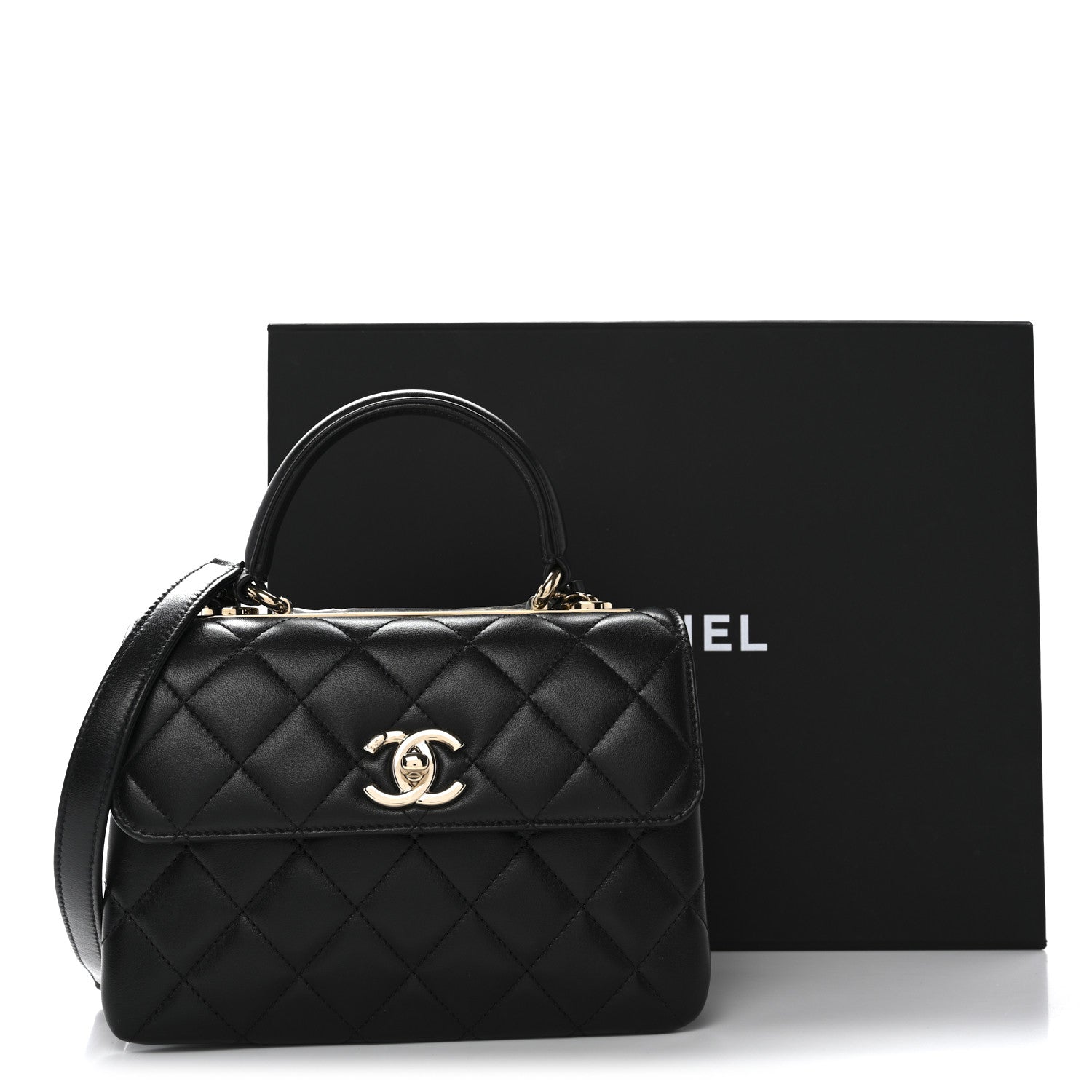 Chanel Lambskin Quilted Mini Trendy CC Dual Handle Flap Bag Black 11 of 11